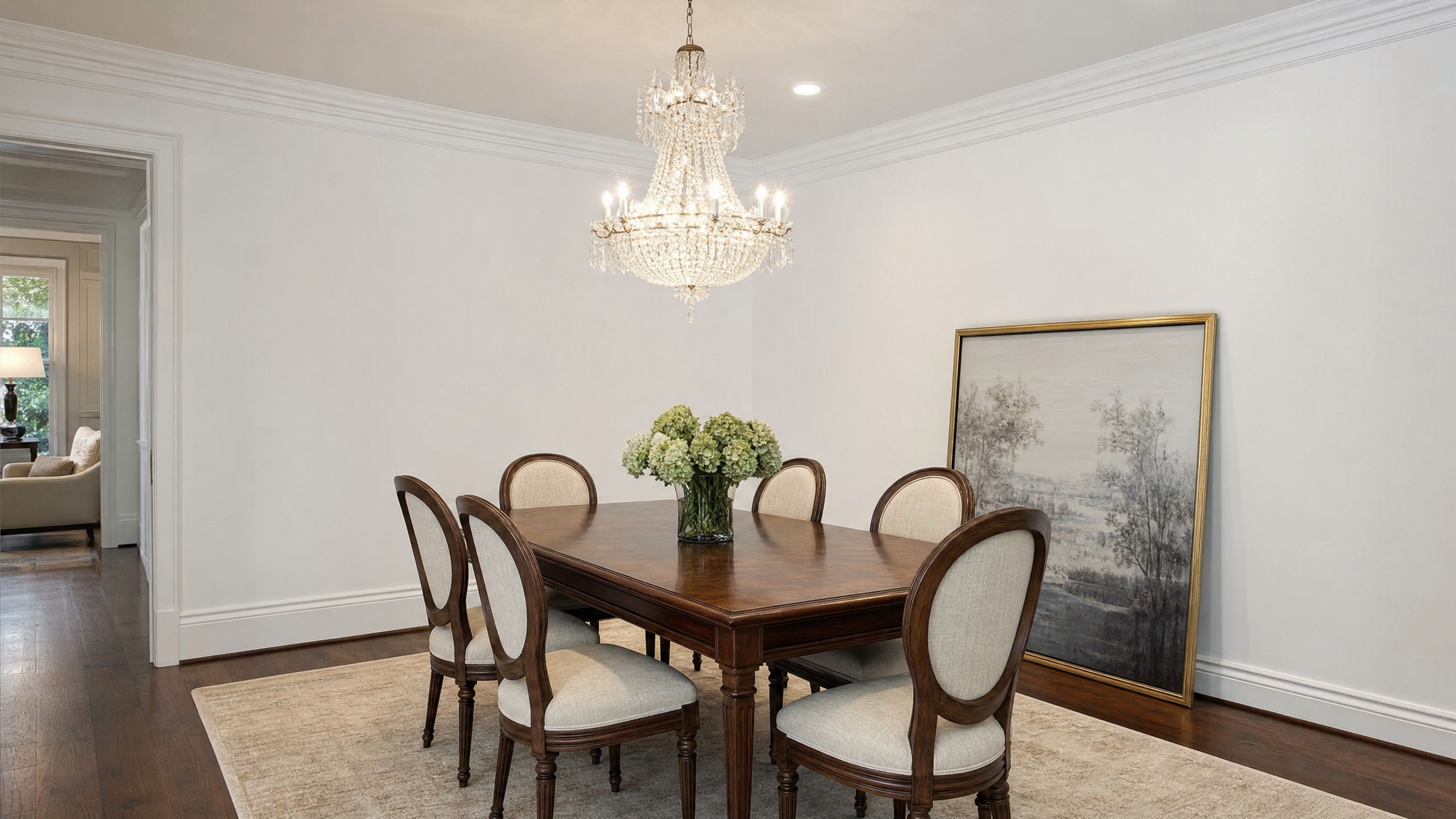 Before wallpaper installation dining room